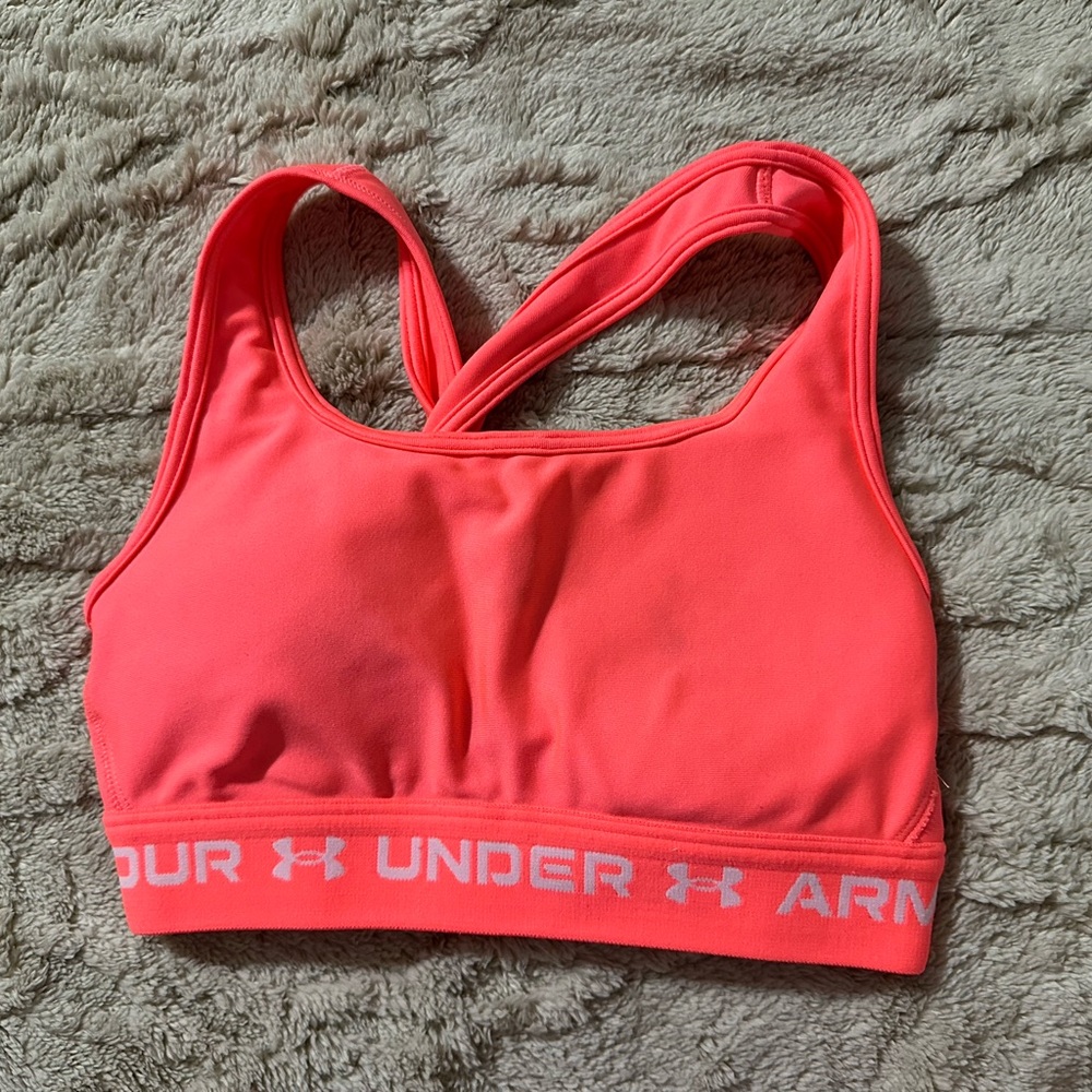 Girls Under Armour Coral Sports Bra